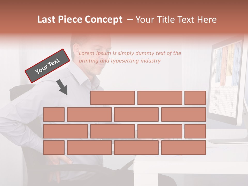 A Man Sitting At A Desk Using A Computer PowerPoint Template
