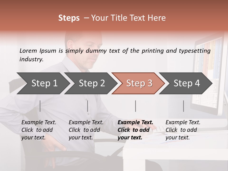 A Man Sitting At A Desk Using A Computer PowerPoint Template