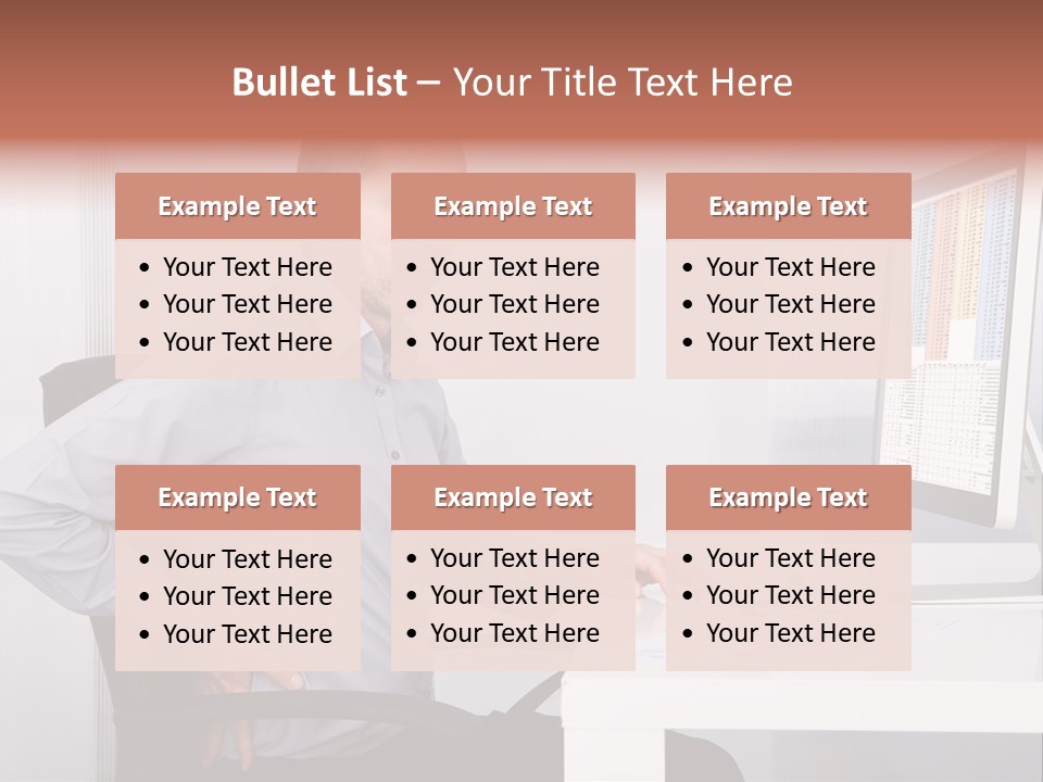 A Man Sitting At A Desk Using A Computer PowerPoint Template