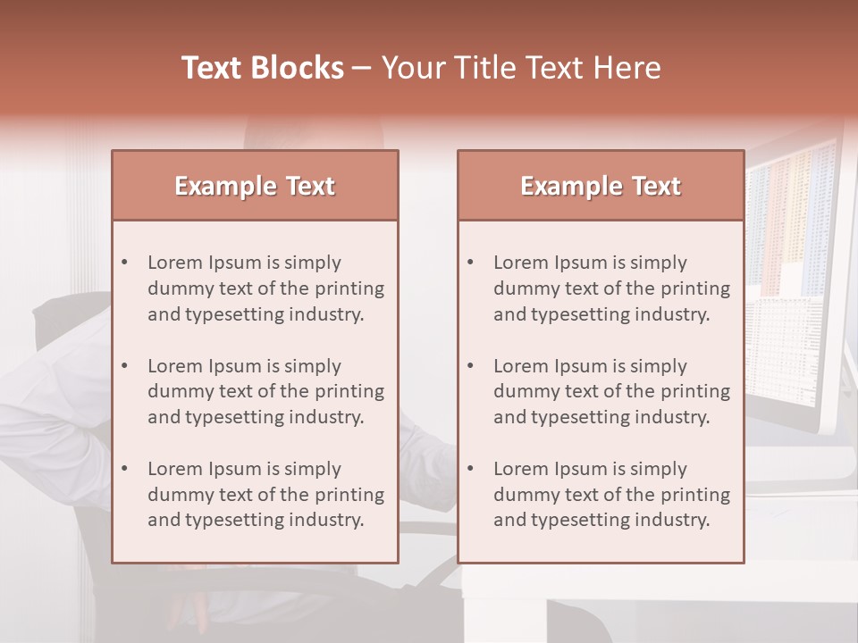 A Man Sitting At A Desk Using A Computer PowerPoint Template
