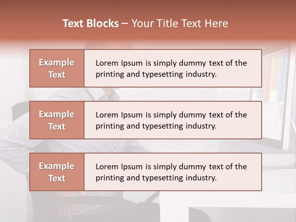 A Man Sitting At A Desk Using A Computer PowerPoint Template