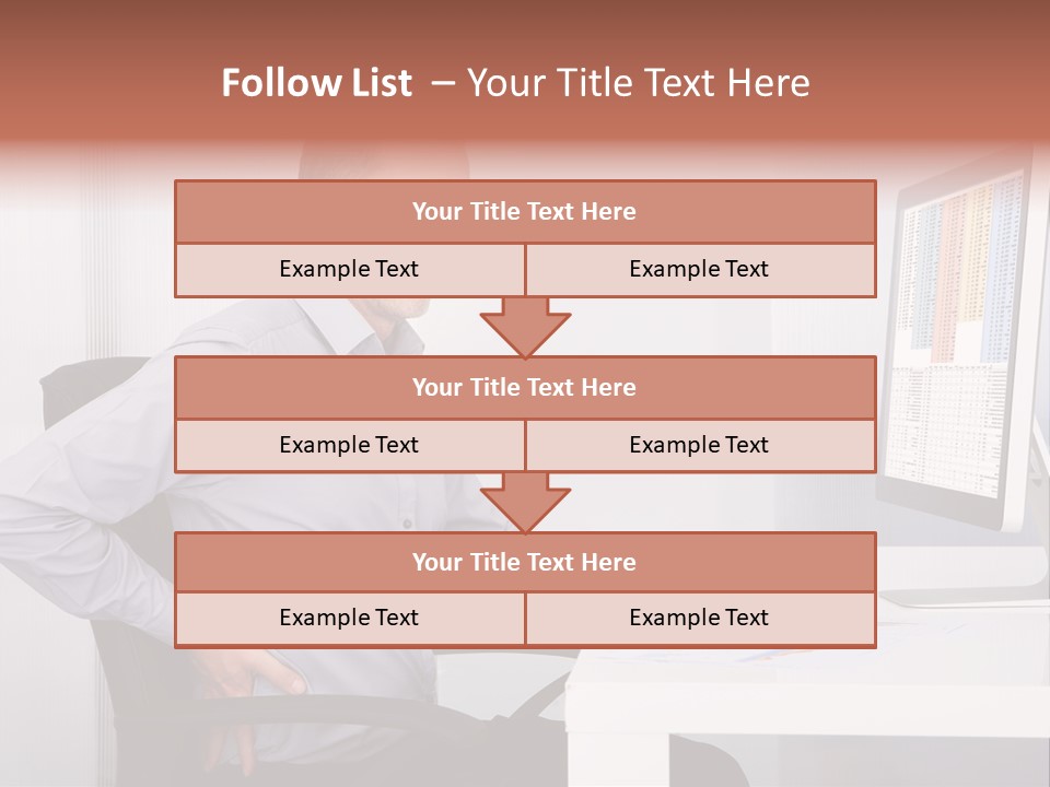 A Man Sitting At A Desk Using A Computer PowerPoint Template