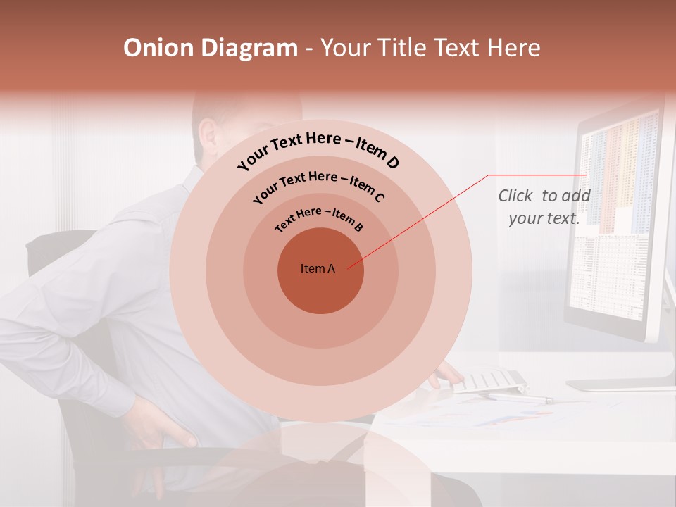 A Man Sitting At A Desk Using A Computer PowerPoint Template