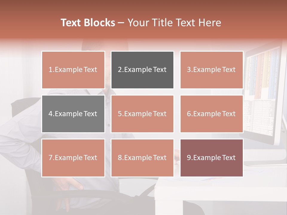 A Man Sitting At A Desk Using A Computer PowerPoint Template