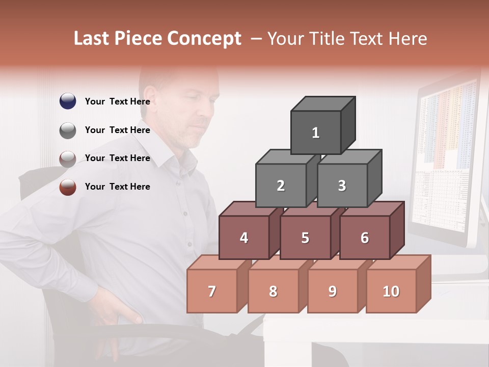 A Man Sitting At A Desk Using A Computer PowerPoint Template