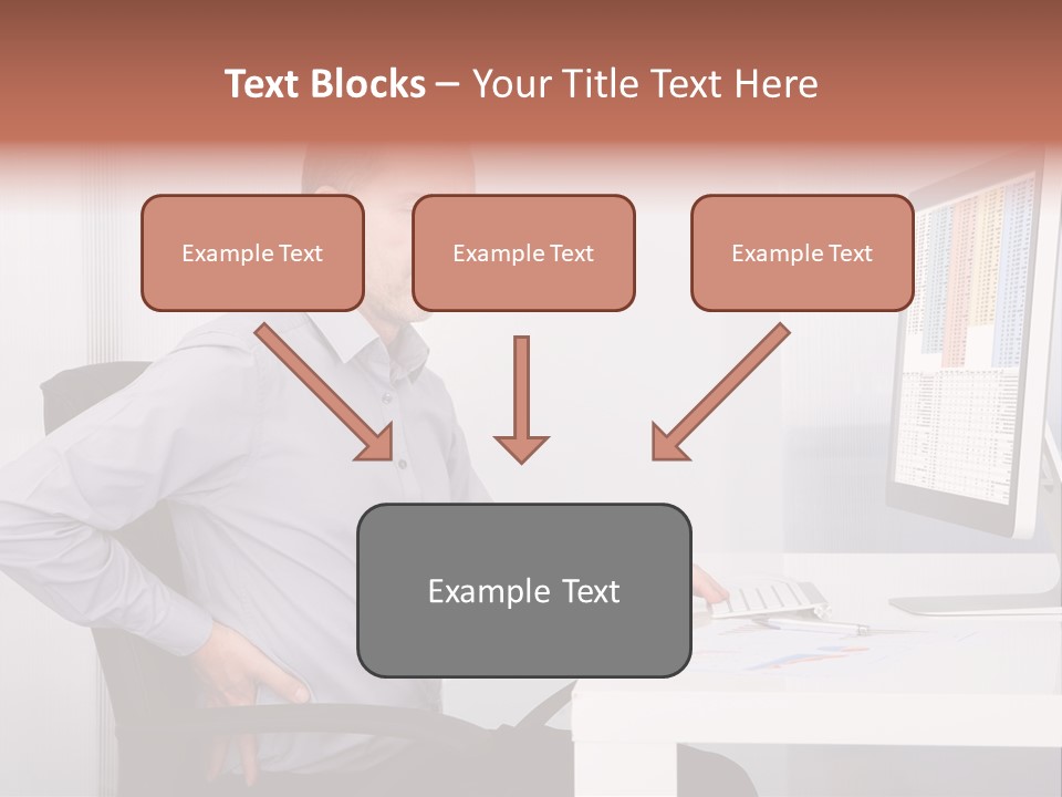 A Man Sitting At A Desk Using A Computer PowerPoint Template