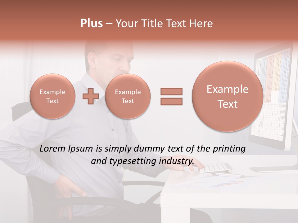 A Man Sitting At A Desk Using A Computer PowerPoint Template