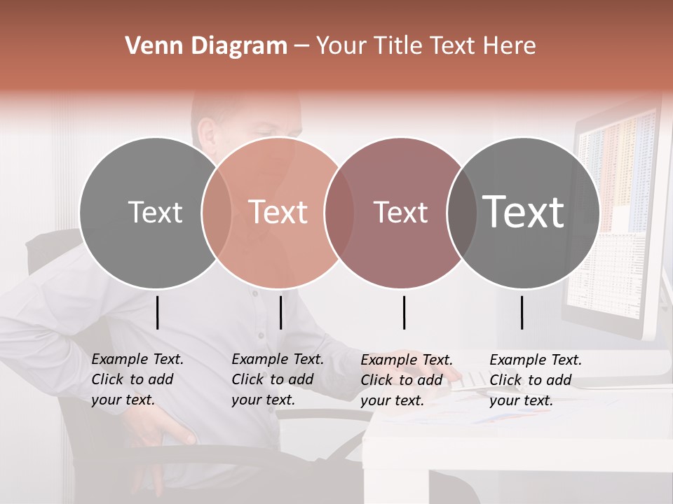 A Man Sitting At A Desk Using A Computer PowerPoint Template