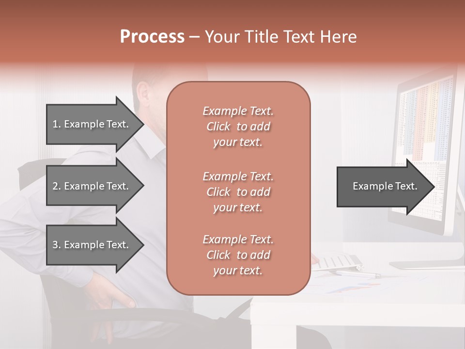 A Man Sitting At A Desk Using A Computer PowerPoint Template