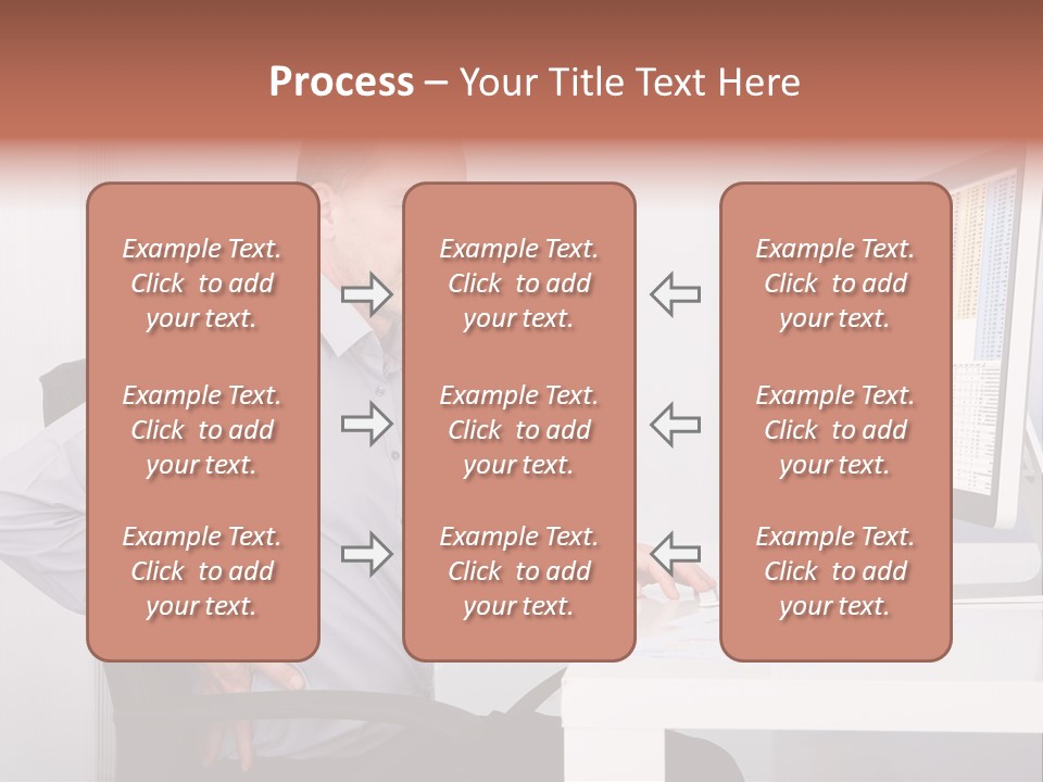 A Man Sitting At A Desk Using A Computer PowerPoint Template