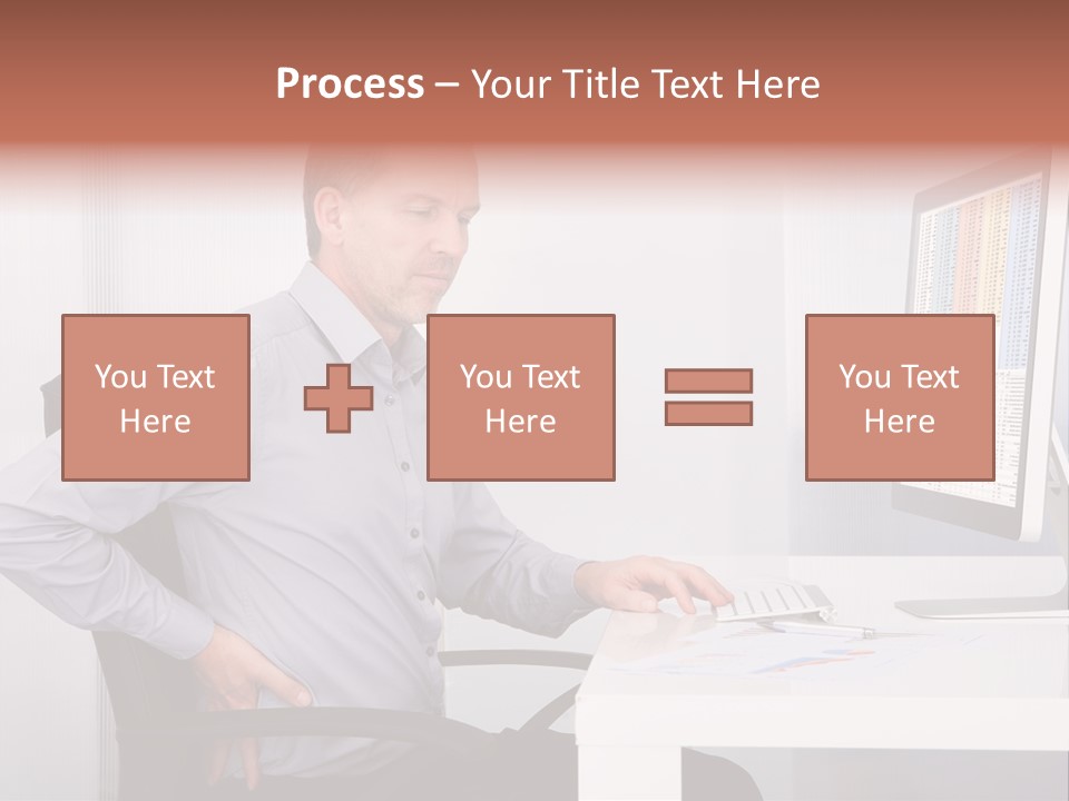 A Man Sitting At A Desk Using A Computer PowerPoint Template
