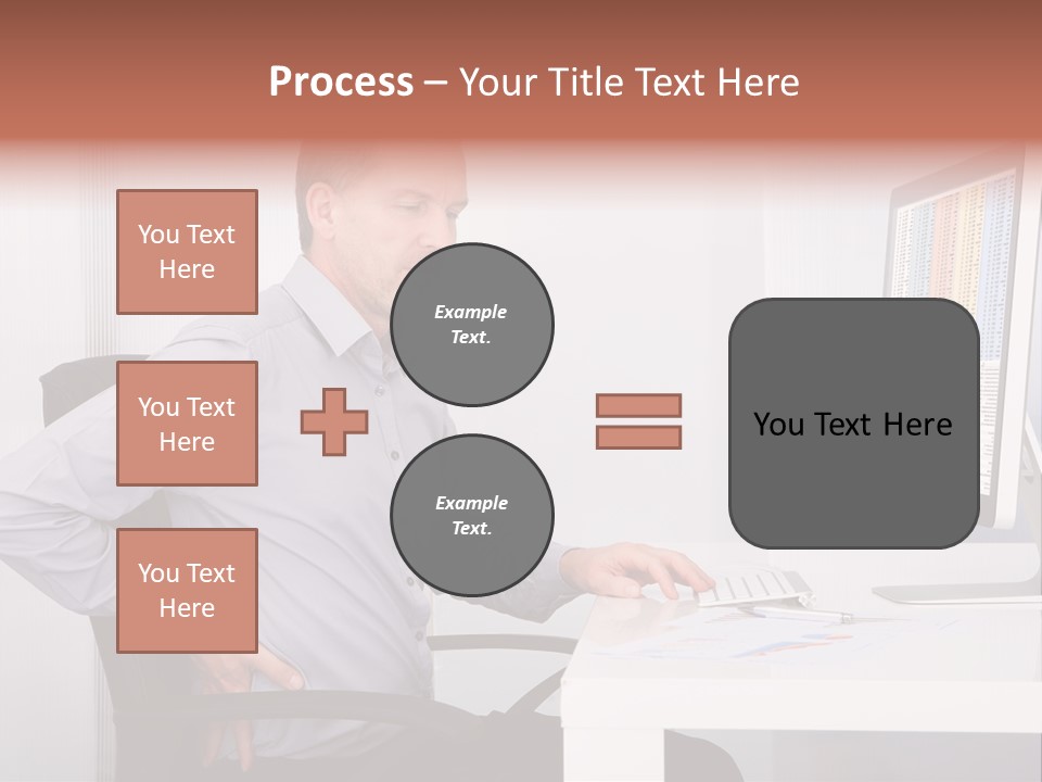 A Man Sitting At A Desk Using A Computer PowerPoint Template
