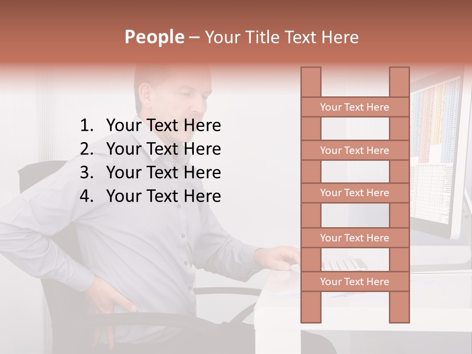 A Man Sitting At A Desk Using A Computer PowerPoint Template