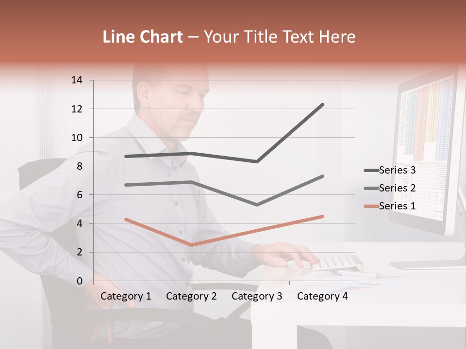 A Man Sitting At A Desk Using A Computer PowerPoint Template