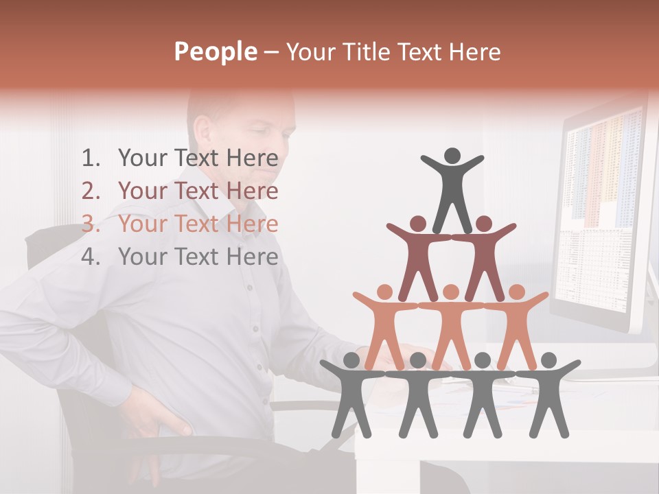 A Man Sitting At A Desk Using A Computer PowerPoint Template