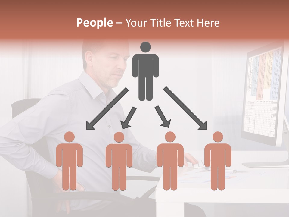 A Man Sitting At A Desk Using A Computer PowerPoint Template