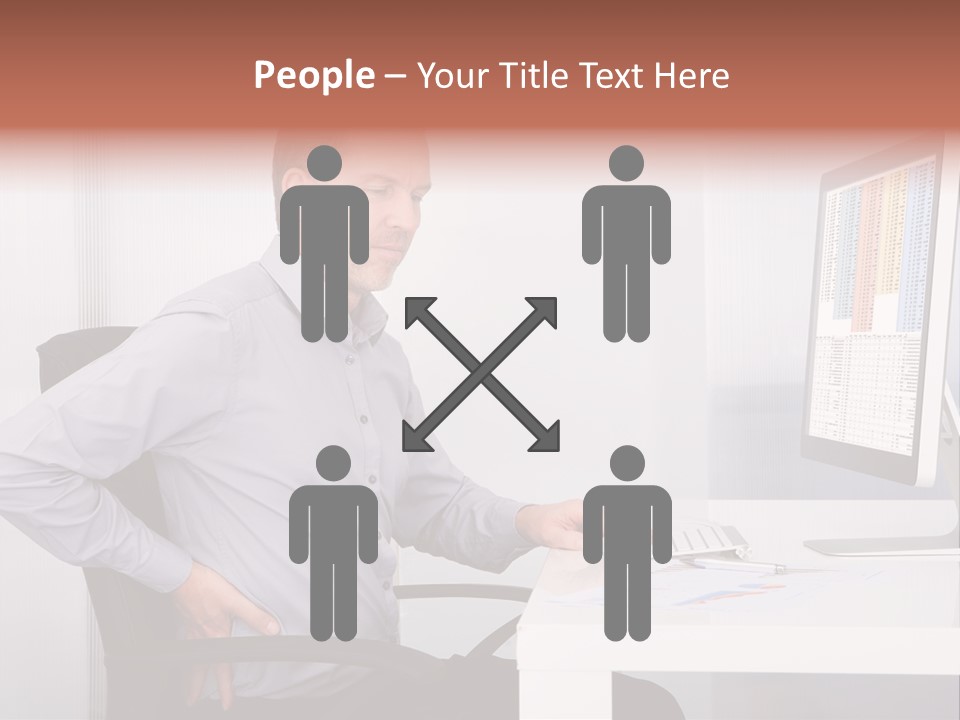 A Man Sitting At A Desk Using A Computer PowerPoint Template