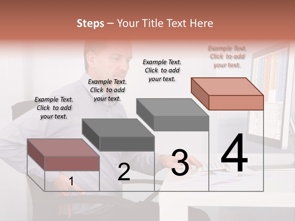 A Man Sitting At A Desk Using A Computer PowerPoint Template