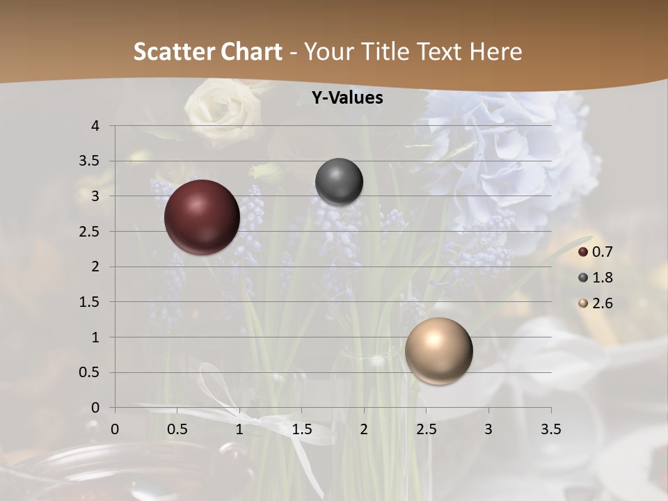 A Table Topped With A Vase Filled With Blue Flowers PowerPoint Template