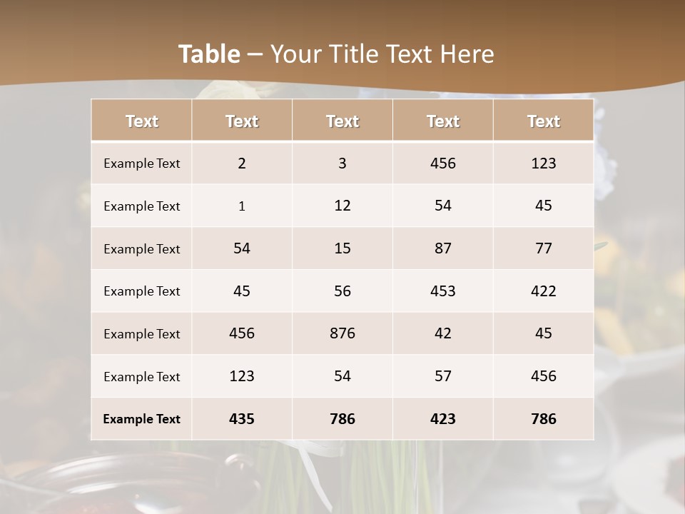 A Table Topped With A Vase Filled With Blue Flowers PowerPoint Template