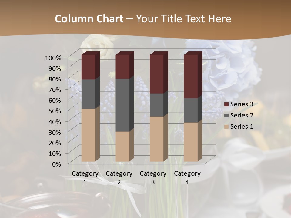 A Table Topped With A Vase Filled With Blue Flowers PowerPoint Template