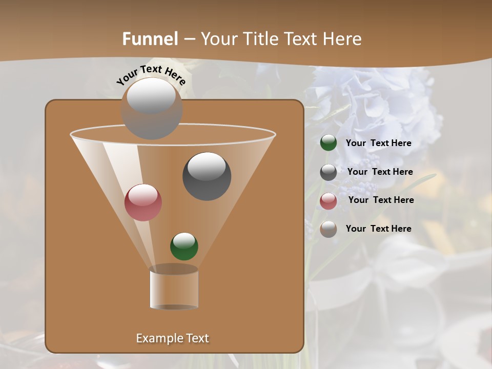 A Table Topped With A Vase Filled With Blue Flowers PowerPoint Template