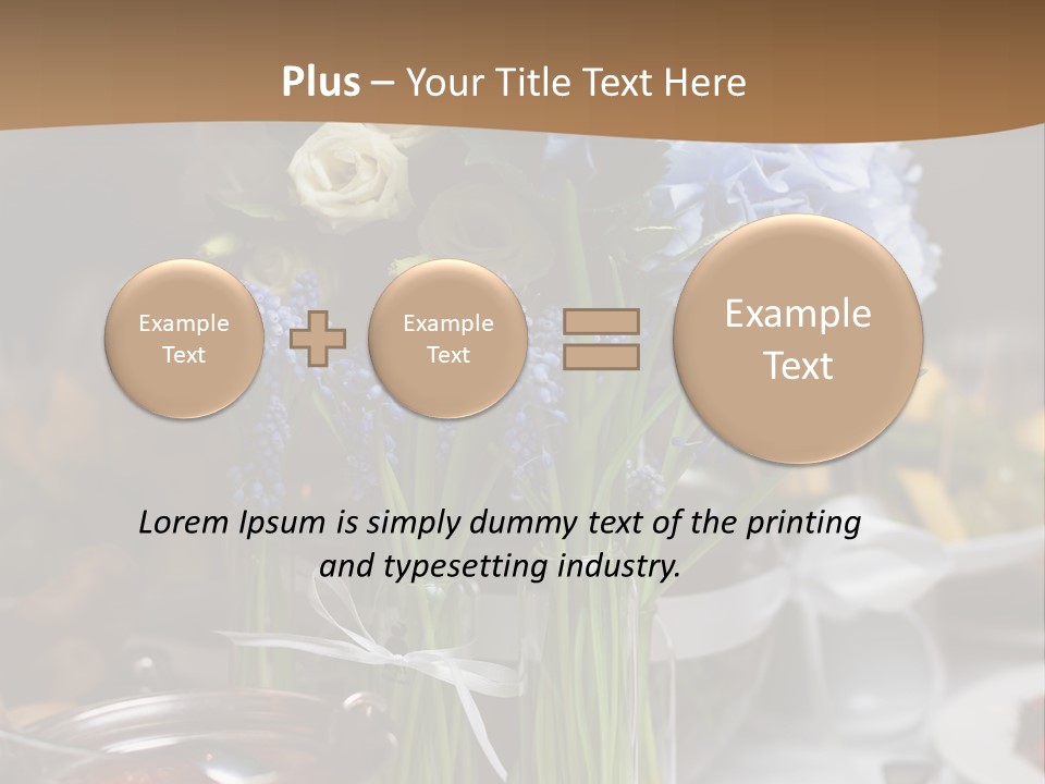 A Table Topped With A Vase Filled With Blue Flowers PowerPoint Template