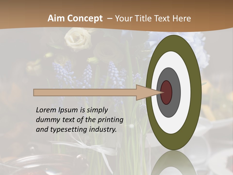 A Table Topped With A Vase Filled With Blue Flowers PowerPoint Template