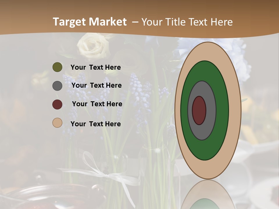 A Table Topped With A Vase Filled With Blue Flowers PowerPoint Template