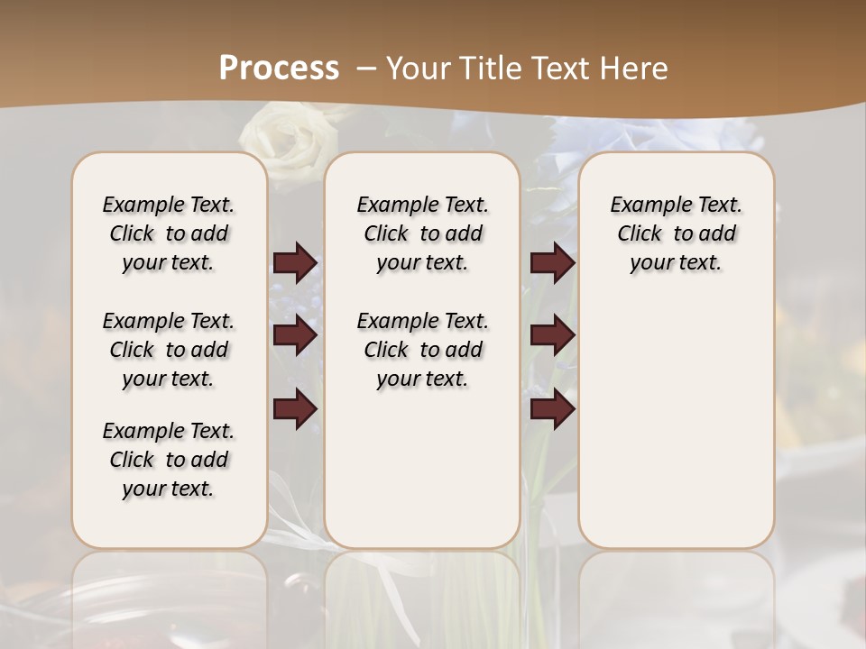 A Table Topped With A Vase Filled With Blue Flowers PowerPoint Template