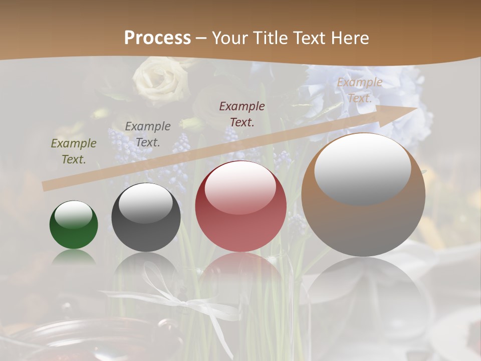 A Table Topped With A Vase Filled With Blue Flowers PowerPoint Template