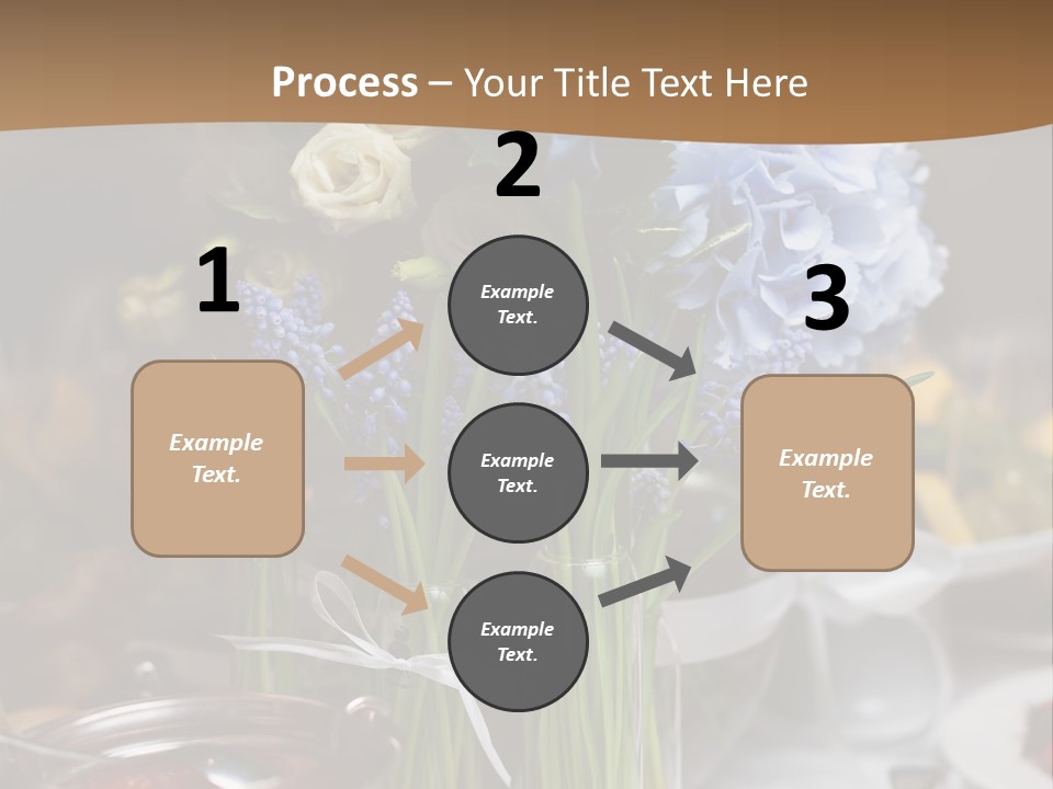 A Table Topped With A Vase Filled With Blue Flowers PowerPoint Template