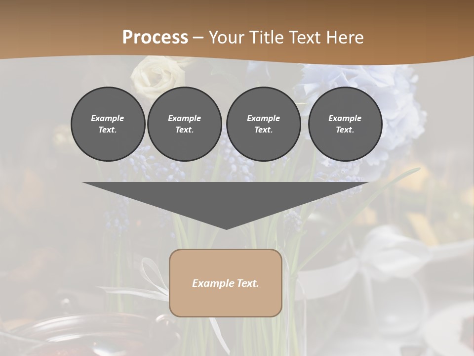 A Table Topped With A Vase Filled With Blue Flowers PowerPoint Template