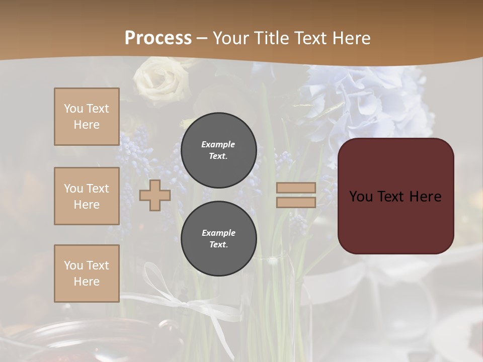 A Table Topped With A Vase Filled With Blue Flowers PowerPoint Template