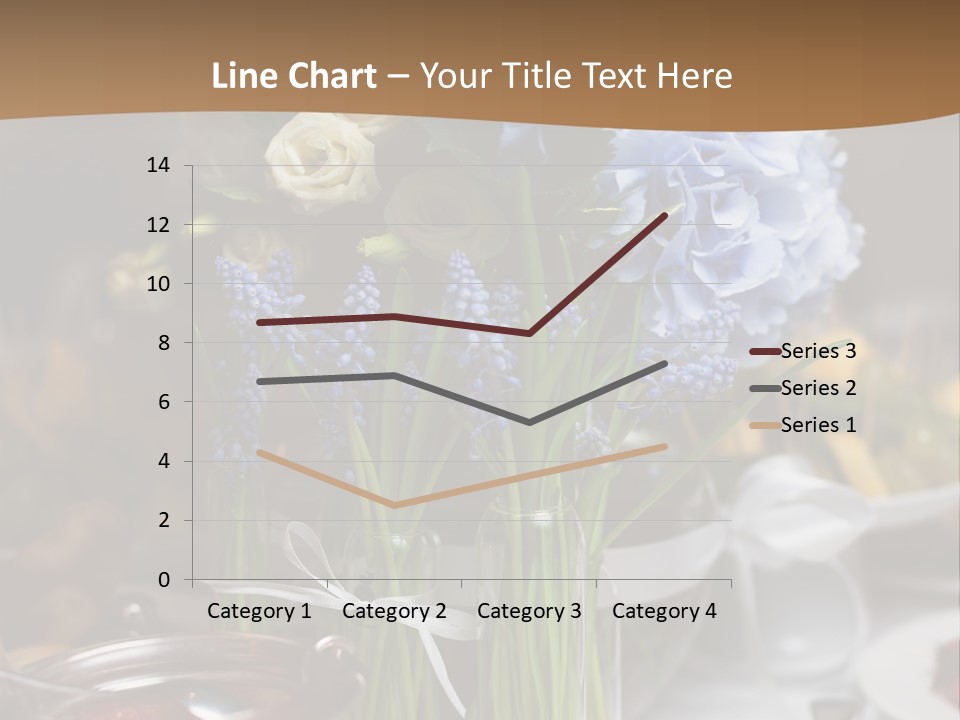 A Table Topped With A Vase Filled With Blue Flowers PowerPoint Template