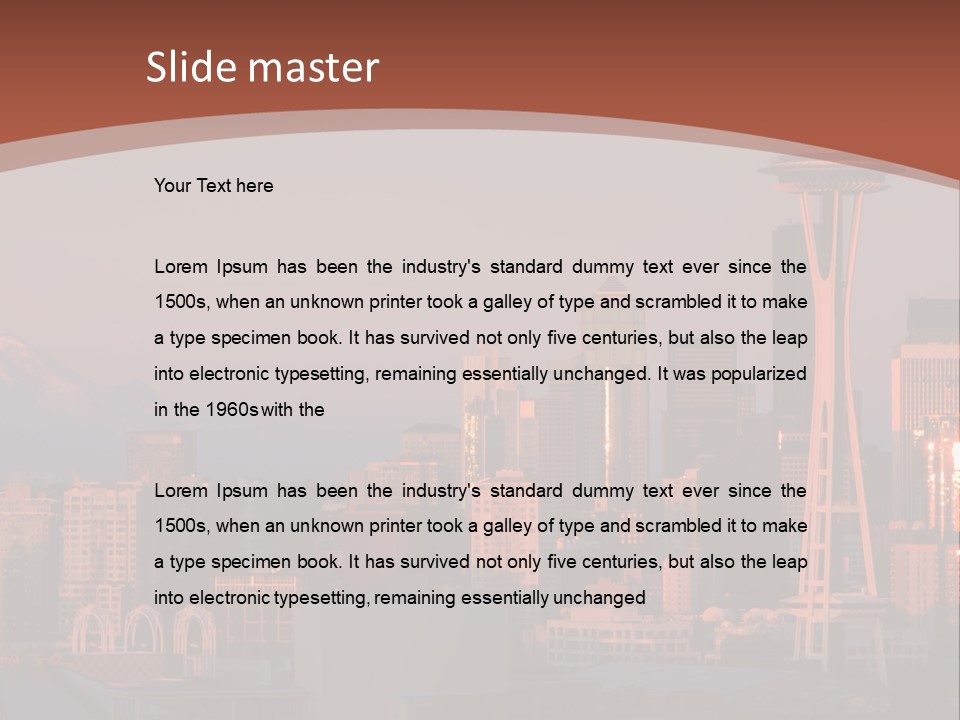 A Picture Of A City With A Mountain In The Background PowerPoint Template