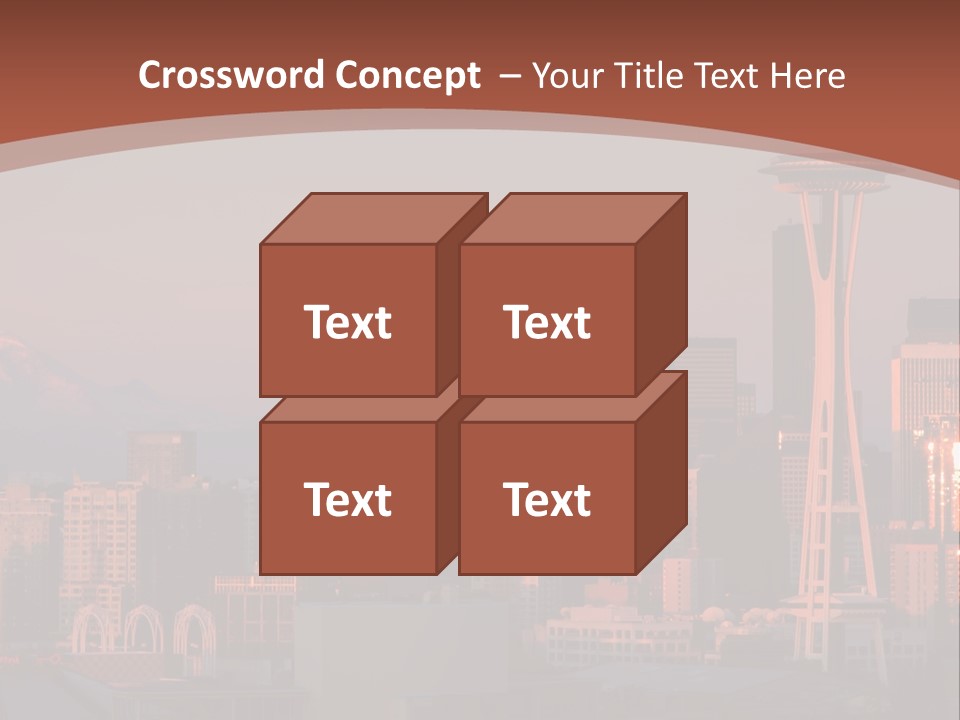 A Picture Of A City With A Mountain In The Background PowerPoint Template