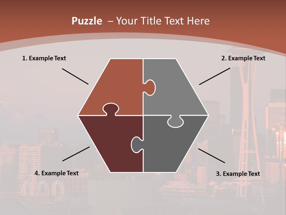 A Picture Of A City With A Mountain In The Background PowerPoint Template