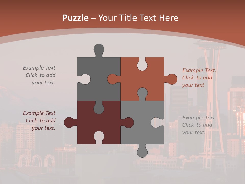 A Picture Of A City With A Mountain In The Background PowerPoint Template