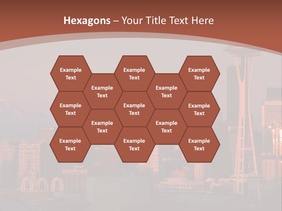 A Picture Of A City With A Mountain In The Background PowerPoint Template