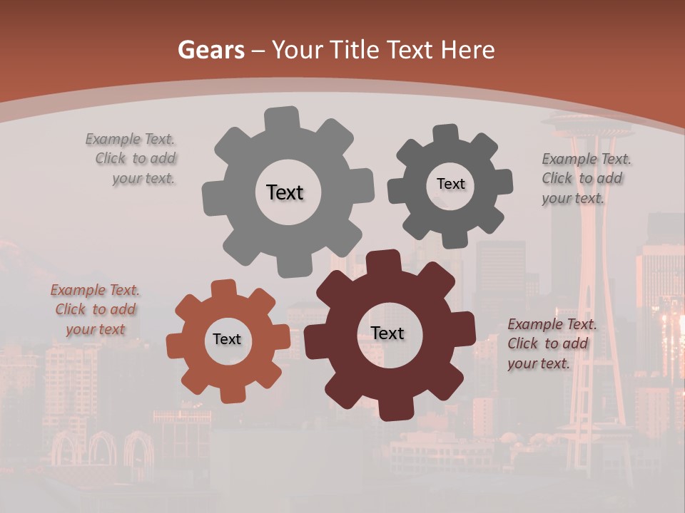 A Picture Of A City With A Mountain In The Background PowerPoint Template