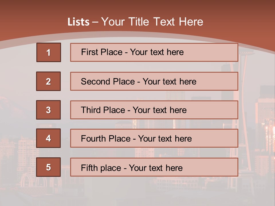A Picture Of A City With A Mountain In The Background PowerPoint Template