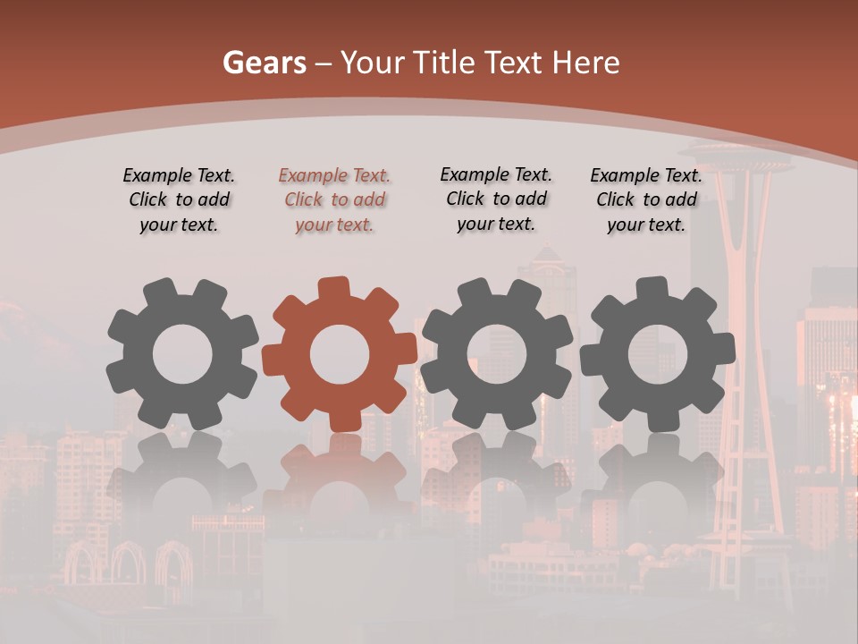 A Picture Of A City With A Mountain In The Background PowerPoint Template