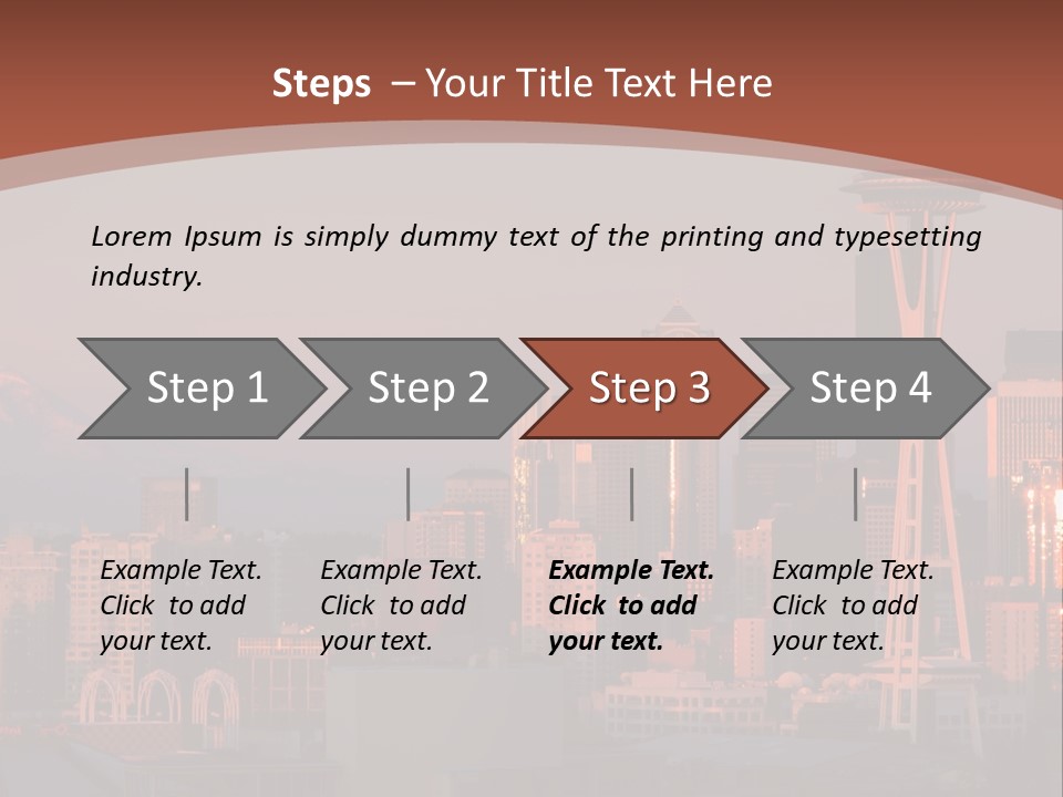 A Picture Of A City With A Mountain In The Background PowerPoint Template