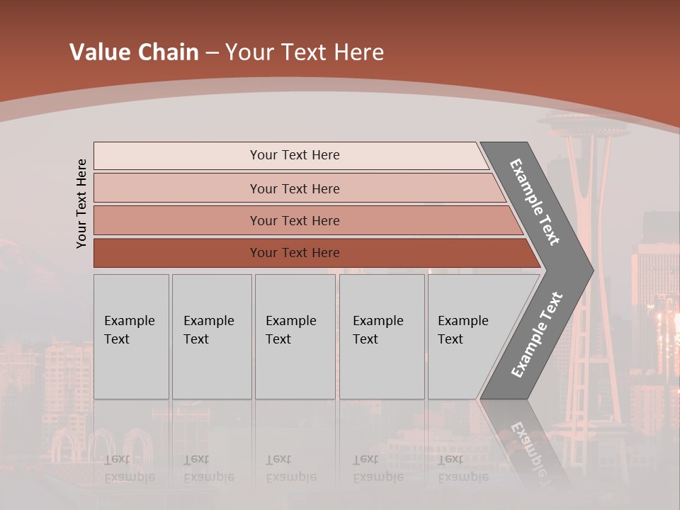A Picture Of A City With A Mountain In The Background PowerPoint Template