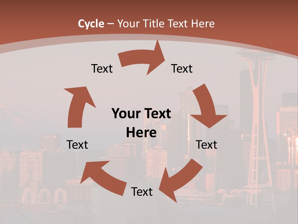 A Picture Of A City With A Mountain In The Background PowerPoint Template