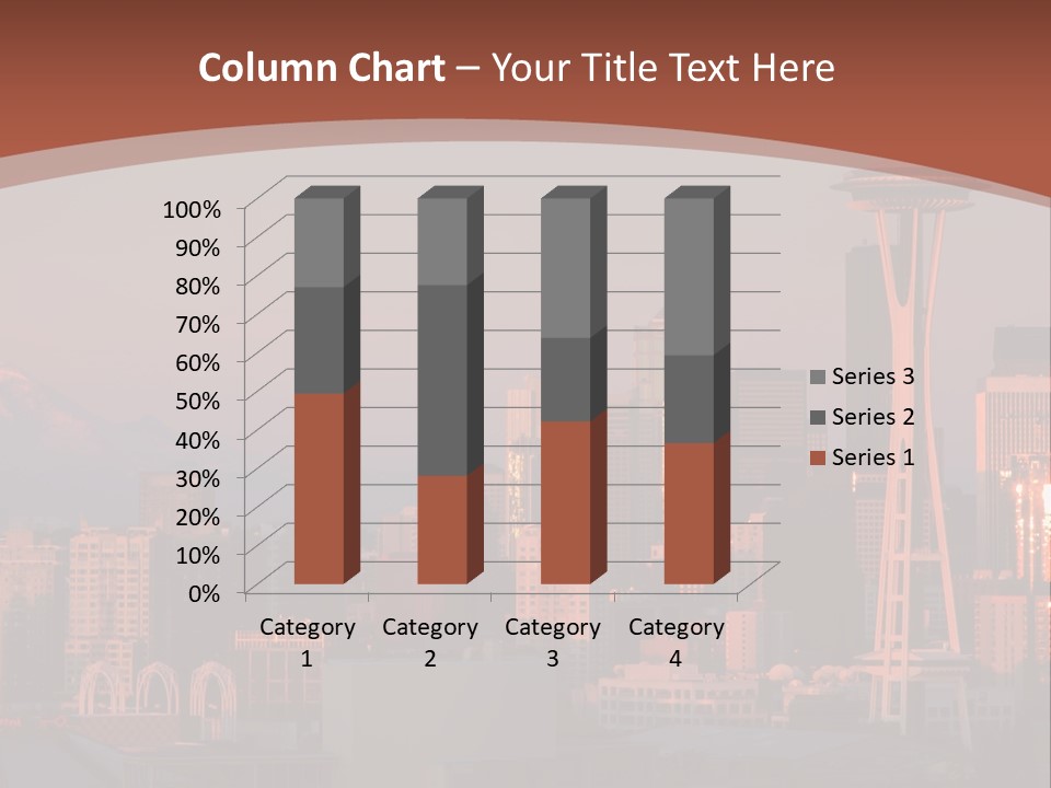 A Picture Of A City With A Mountain In The Background PowerPoint Template