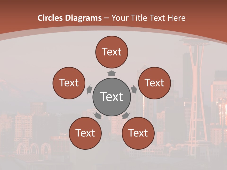 A Picture Of A City With A Mountain In The Background PowerPoint Template