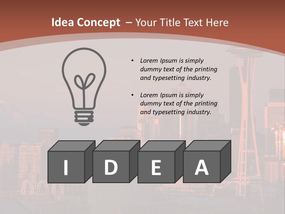 A Picture Of A City With A Mountain In The Background PowerPoint Template