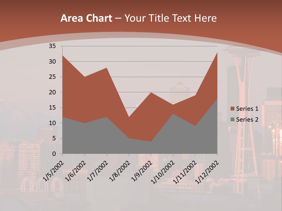 A Picture Of A City With A Mountain In The Background PowerPoint Template
